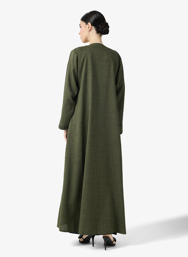 hayas closet Embroidered Abaya With Sheila - Image 2